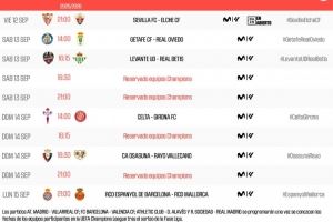 西甲第4轮：9月13日3点塞维vs埃尔切，14日20点塞尔塔vs赫罗纳